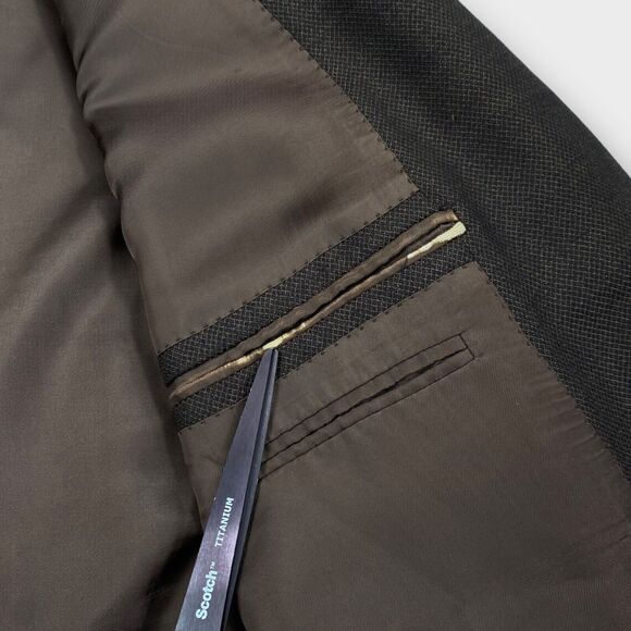 Ermenegildo Zegna Blazer Mens 48R Trofeo Roma Textured Brown Sport Jacket Vented - Picture 15 of 15